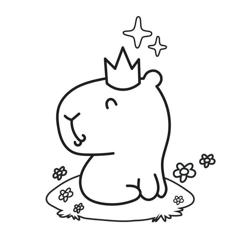 Tranh to mau Capybara don gian13