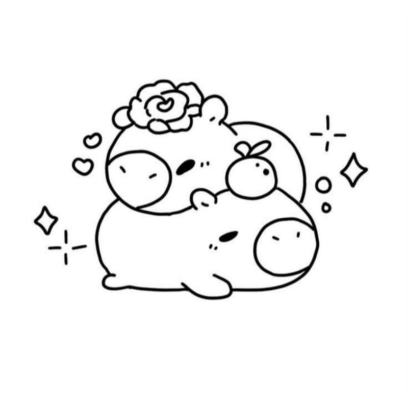 Tranh to mau Capybara don gian2