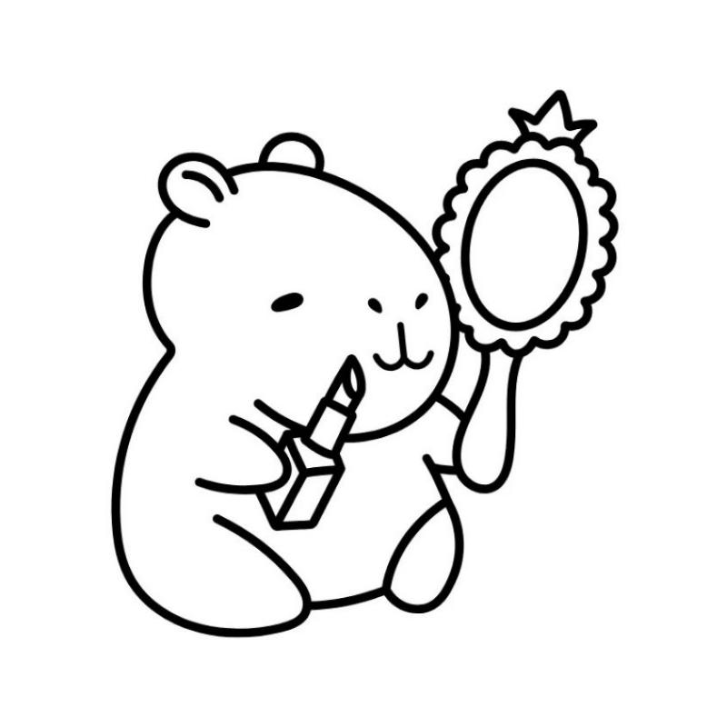 Tranh to mau Capybara don gian3