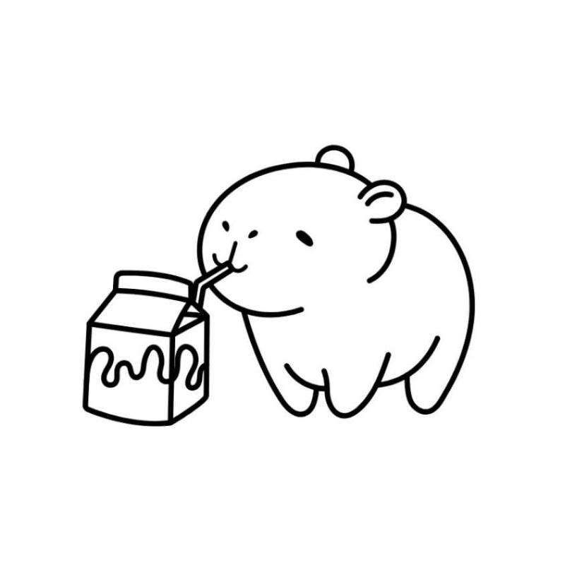 Tranh to mau Capybara don gian4