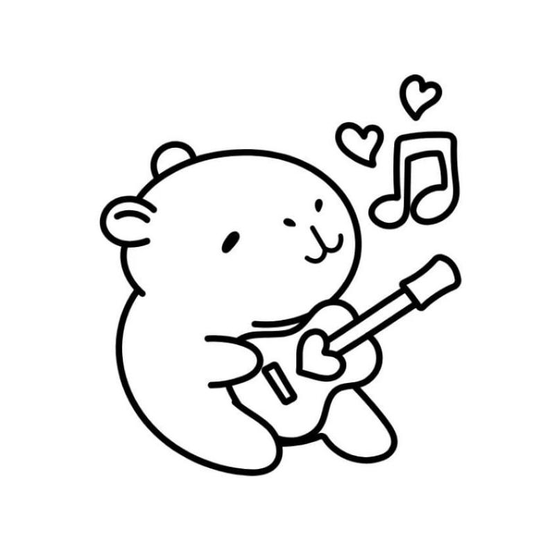 Tranh to mau Capybara don gian5