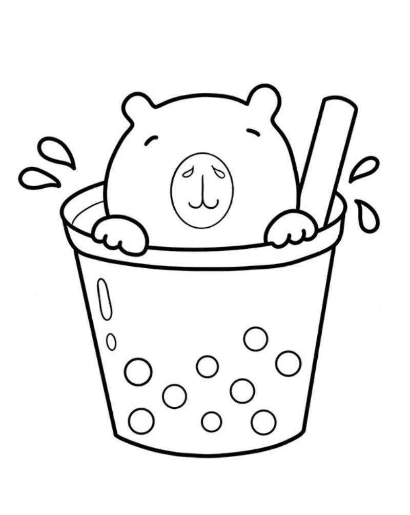 Tranh to mau Capybara don gian7