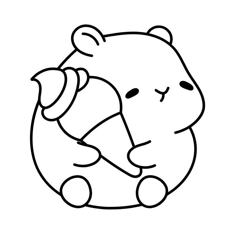 Tranh to mau Capybara don gian9