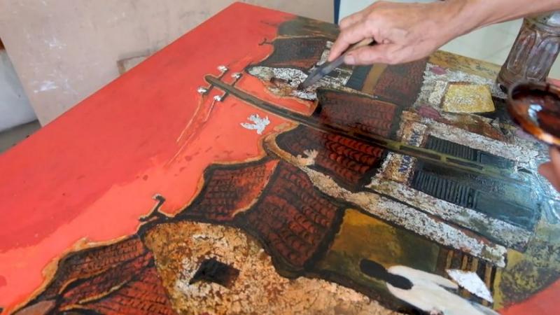 Quy trình vẽ tranh sơn mài theo yêu cầu chuyên nghiệp