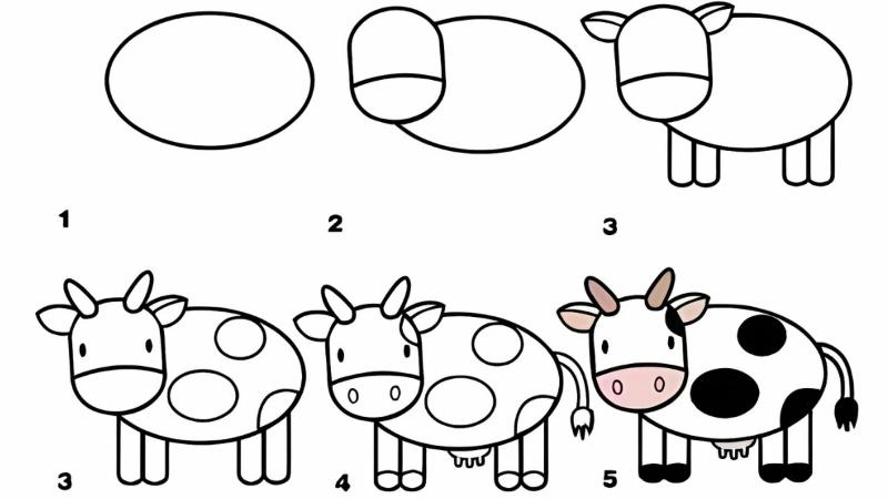 Vẽ con vật đơn giản: 30 mẫu dễ thương cho bé tập vẽ tại nhà 18 cach ve con bo don gian 2