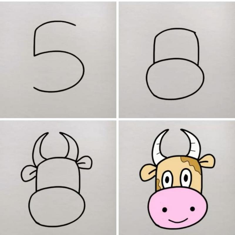 Vẽ con vật đơn giản: 30 mẫu dễ thương cho bé tập vẽ tại nhà 21 cach ve con bo don gian 4