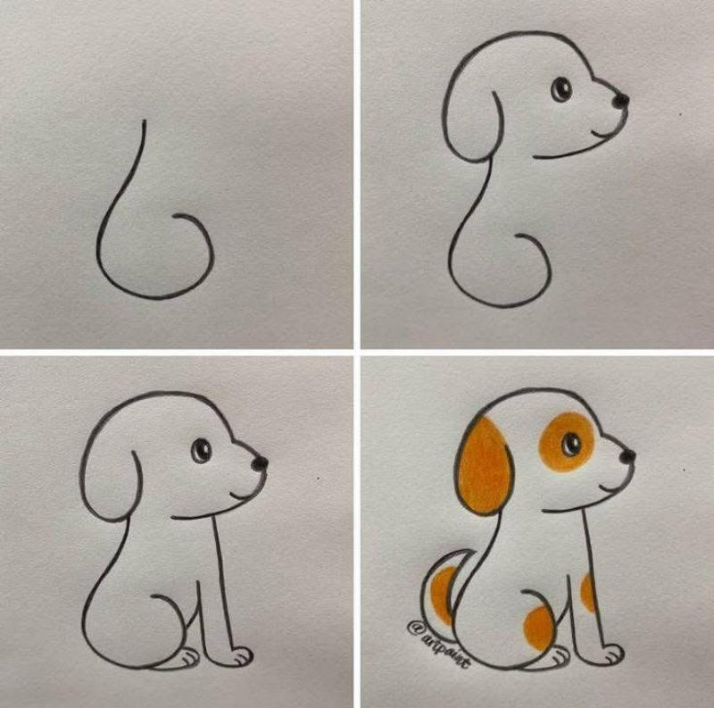 Vẽ con vật đơn giản: 30 mẫu dễ thương cho bé tập vẽ tại nhà 7 cach ve con cho don gian 2
