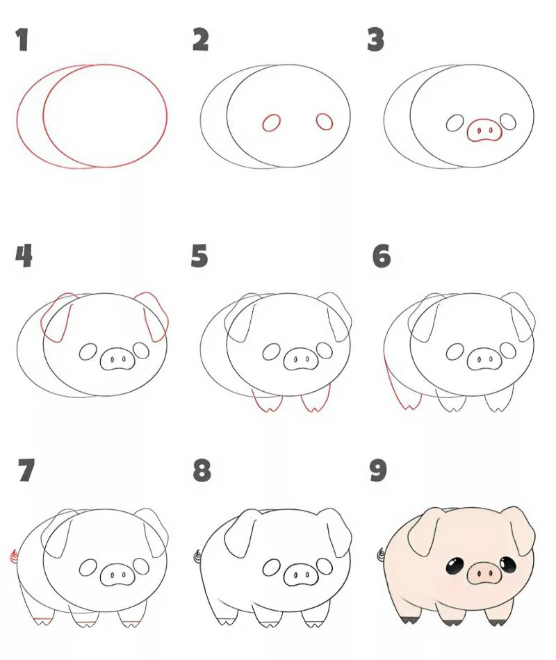 Vẽ con vật đơn giản: 30 mẫu dễ thương cho bé tập vẽ tại nhà 27 cach ve con lon don gian 1