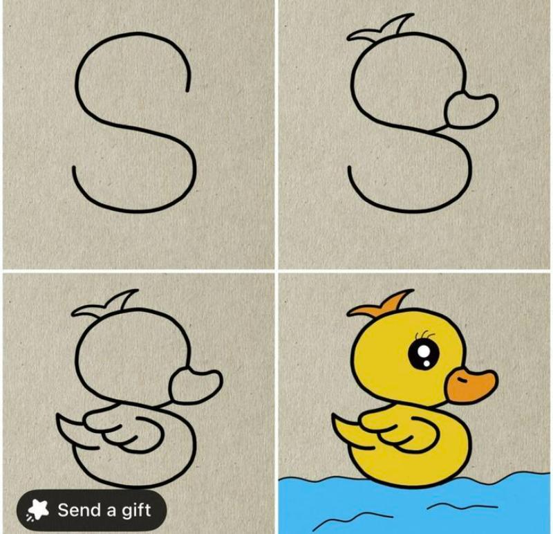 Vẽ con vật đơn giản: 30 mẫu dễ thương cho bé tập vẽ tại nhà 30 cach ve con vit don gian 1