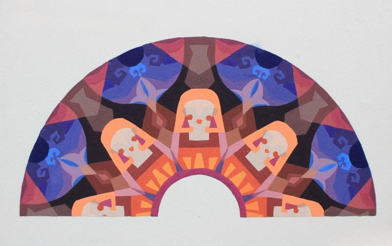 Bố cục trang trí màu theo hình khối