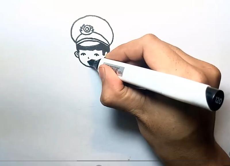 Phác thảo vẽ chú công an