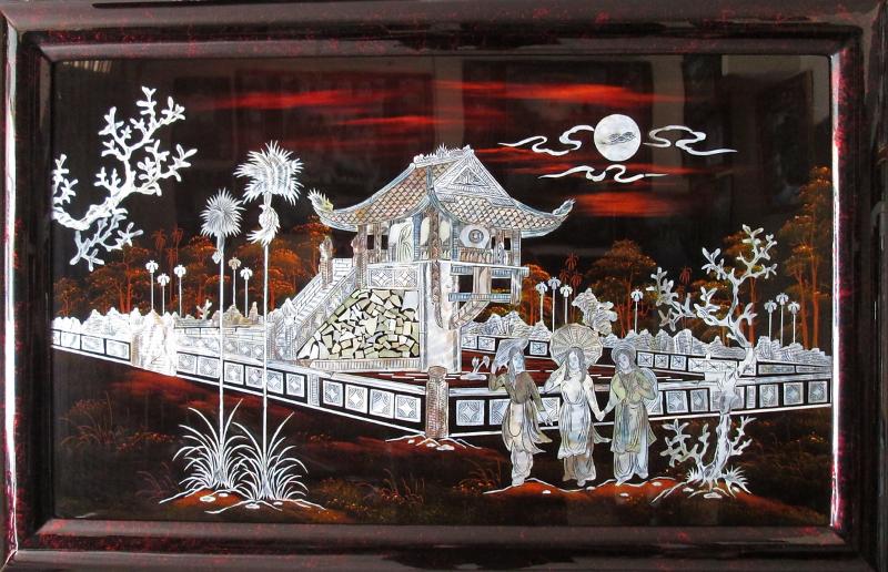 Các dòng tranh sơn mài Chùa Một Cột