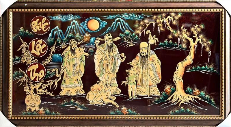 Treo tranh sơn mài Phúc Lộc Thọ theo phong thủy