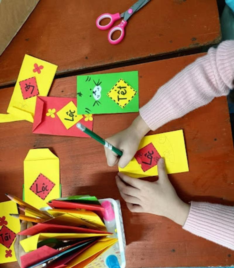 Chuẩn bị vẽ bao lì xì