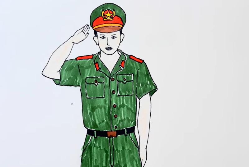 Hoàn thiện vẽ chú công an