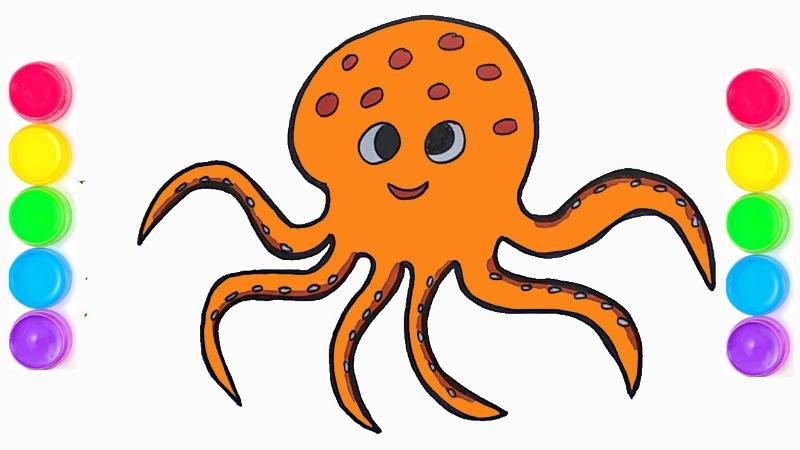 Tranh tô màu bạch tuộc – Giúp bé sáng tạo mỗi ngày 4 Lợi ích tranh tô màu bạch tuộc