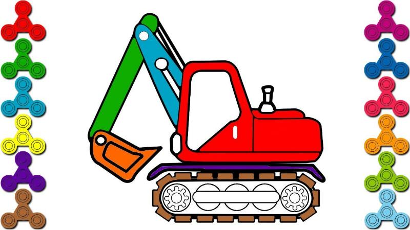 Tranh tô màu máy xúc – Giúp bé phát triển toàn diện 3 Tranh tô màu máy xúc