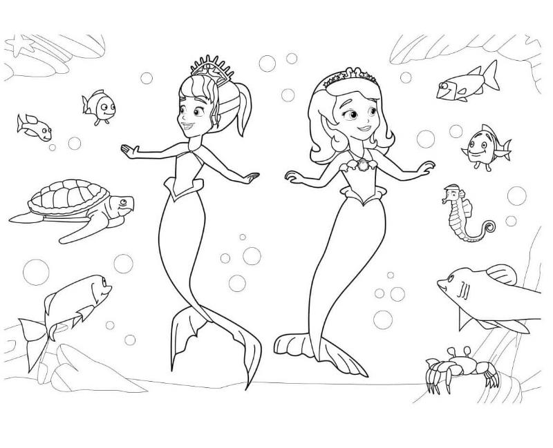 Tranh tô màu nàng tiên cá đẹp,dễ thương cho bé 9 Tranh tô màu nàng tiên cá chibi