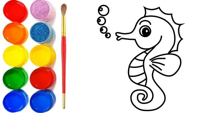 Phối màu cá khi tô màu cá ngựa
