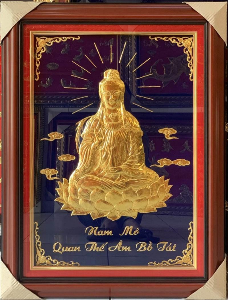 Tranh dát vàng Phật Bà Quan Âm