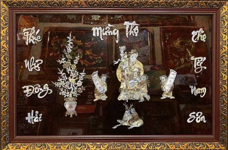 Tranh sơn mài mừng thọ – Quà tặng ý nghĩa theo thời gian 2 Tranh sơn mài mừng thọ