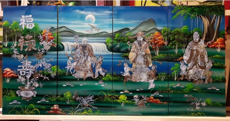 Tranh sơn mài Phúc Lộc Thọ