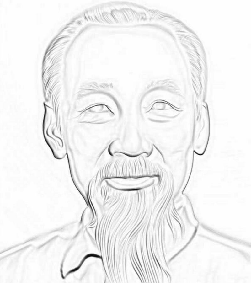 Tranh tô màu Bác Hồ