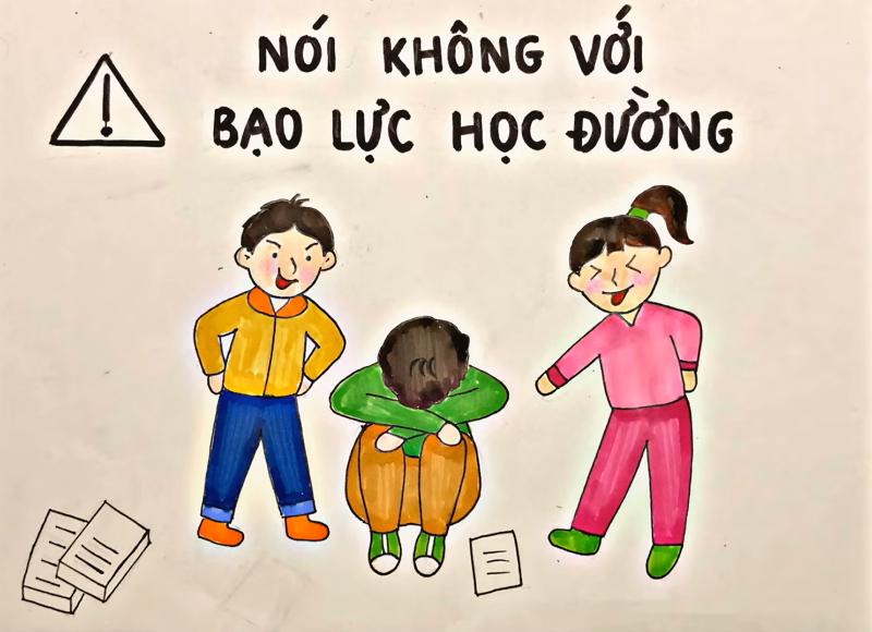 Tranh tô màu bạo lực học đường
