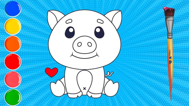 99+ Mẫu tranh tô màu con lợn đẹp giúp bé vừa học vừa chơi 3 Tranh tô màu con lợn dễ thương