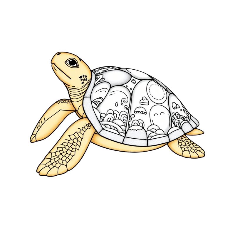 Tranh tô màu con rùa – Bộ tranh rùa đẹp và dễ in cho bé 9 Tranh tô màu rùa nâng cao cho bé