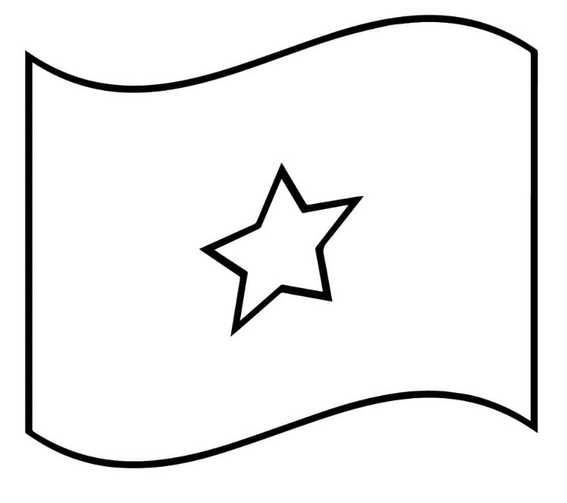 Tranh tô màu lá cờ Việt Nam cho bé mầm non