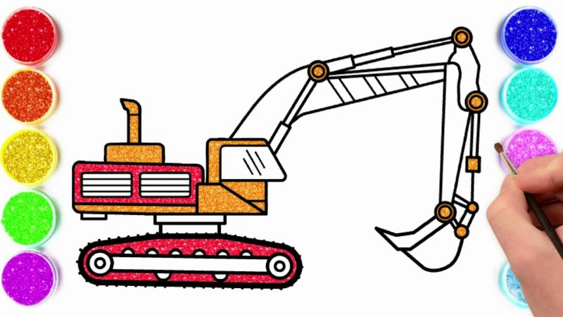 Tranh tô màu máy xúc – Giúp bé phát triển toàn diện 7 Tranh tô màu máy xúc cho bé tập tô