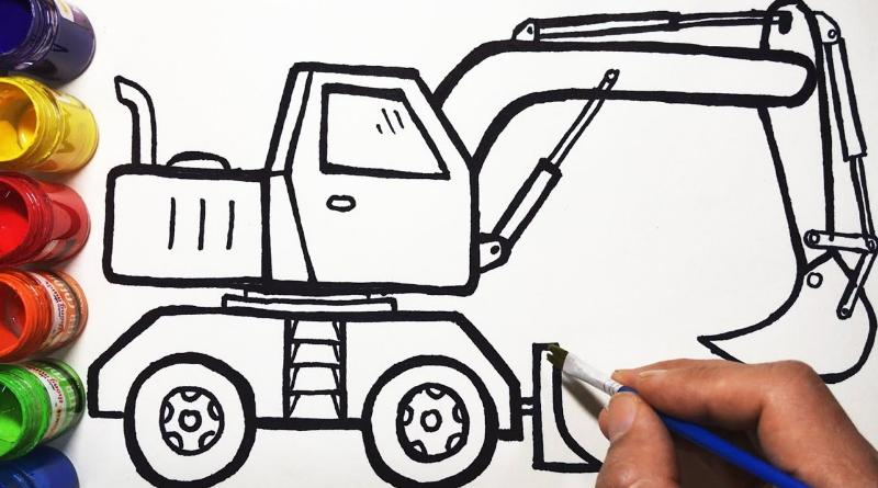 Tranh tô màu máy xúc – Giúp bé phát triển toàn diện 5 Tranh tô màu máy xúc cho bé