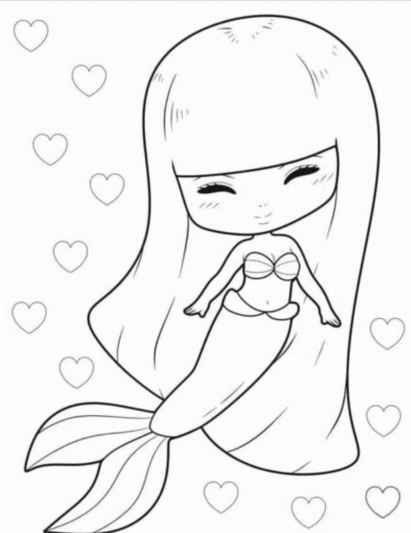 Tranh tô màu nàng tiên cá đẹp,dễ thương cho bé 4 Tranh tô màu nàng tiên cá dễ tô cho bé