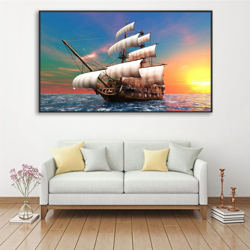 Tranh Thuyền Buồm Đón Nắng