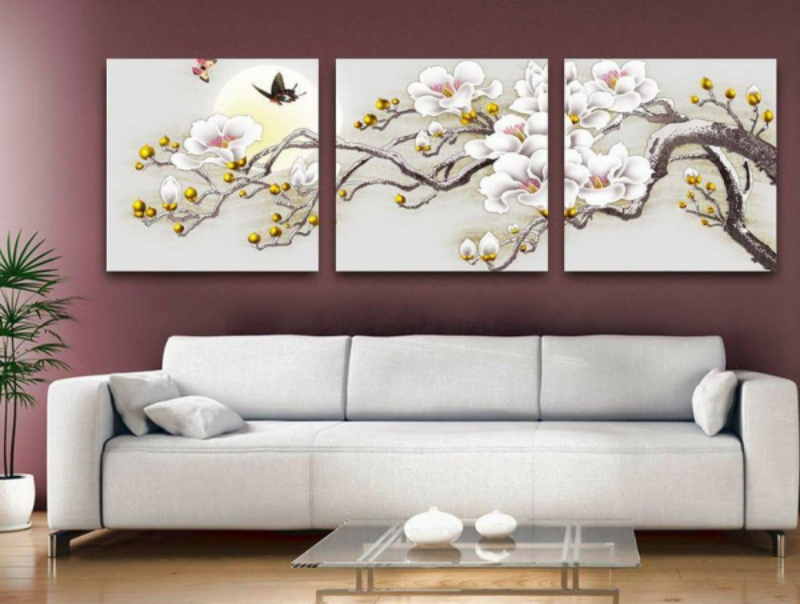 Tranh Hoa Mộc Lan 3 Tấm