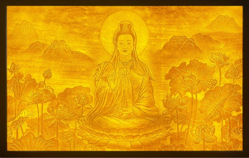 Tranh trúc chỉ Phật Bà Quan Âm