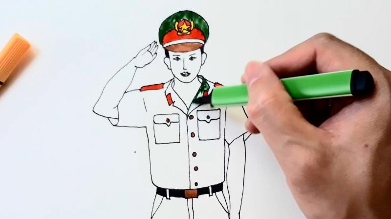 Vẽ biểu tượng của chú công an