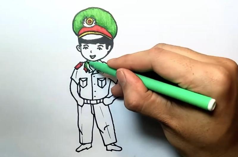 Vẽ đồng phục chú công an