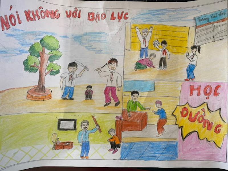 Vẽ tranh bạo lực học đường