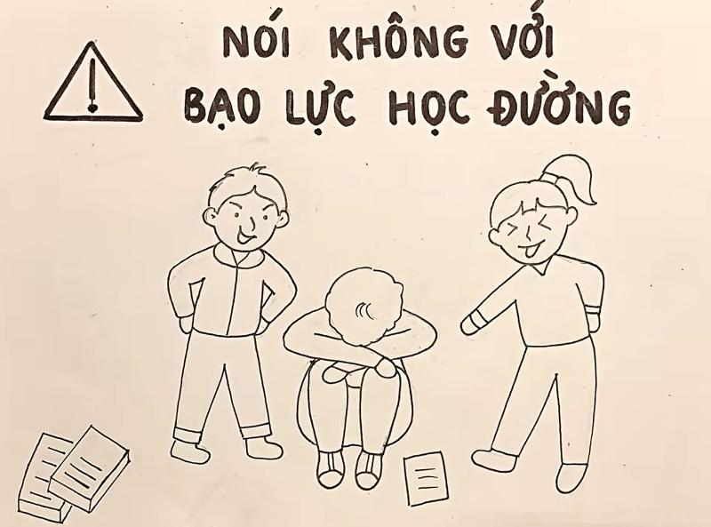 Vẽ tranh bạo lực học đường