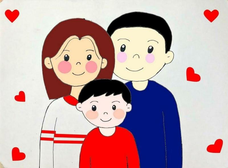 Vẽ tranh gia đình