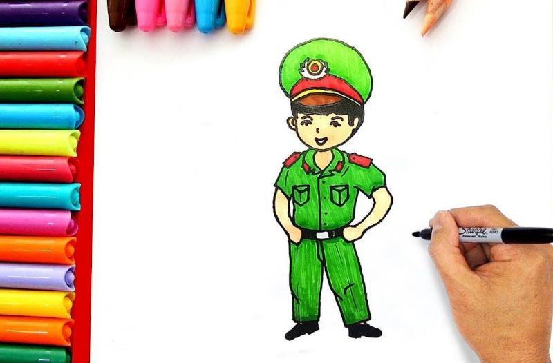 Vẽ chú công an