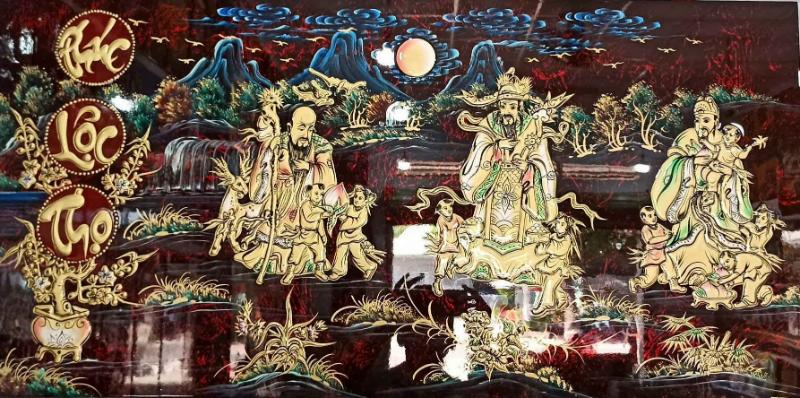 Ý nghĩa tranh sơn mài Phúc Lộc Thọ