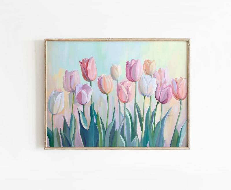 Những nhành tulip pastel nhẹ nhàng, lựa chọn hoàn hảo cho phong cách trang trí tối giản.