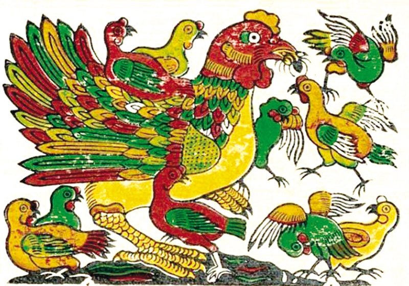 Hướng dẫn vẽ tranh Đông Hồ đơn giản mà độc đáo 7 Tranh Đông Hồ con gà