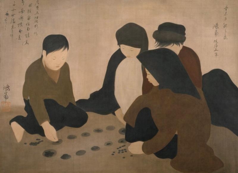 Tranh lụa nổi bật với sự mềm mại, trong trẻo, thường thể hiện cảnh sinh hoạt hoặc thiếu nữ với phong thái thanh thoát.