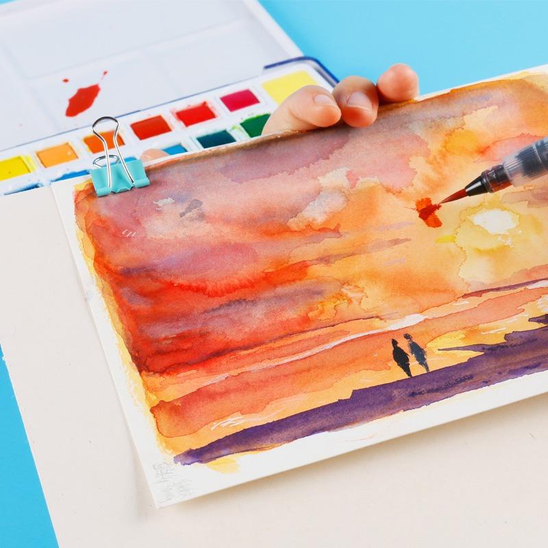 Nguyên tắc phối màu cơ bản giúp tranh hài hòa và giàu cảm xúc 10 Ứng dụng gam màu nóng (cam, đỏ đất) để mô tả ánh sáng và cảm xúc ấm áp của cảnh hoàng hôn.