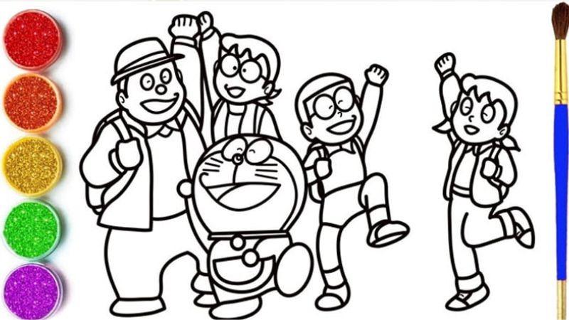 Tranh tô màu Doremon đẹp nhất 2025 | Miễn phí tải và in 3 Tranh tô màu cả nhóm bạn thân thiết giúp bé rèn luyện kỹ năng phối màu cho nhiều nhân vật khác nhau.