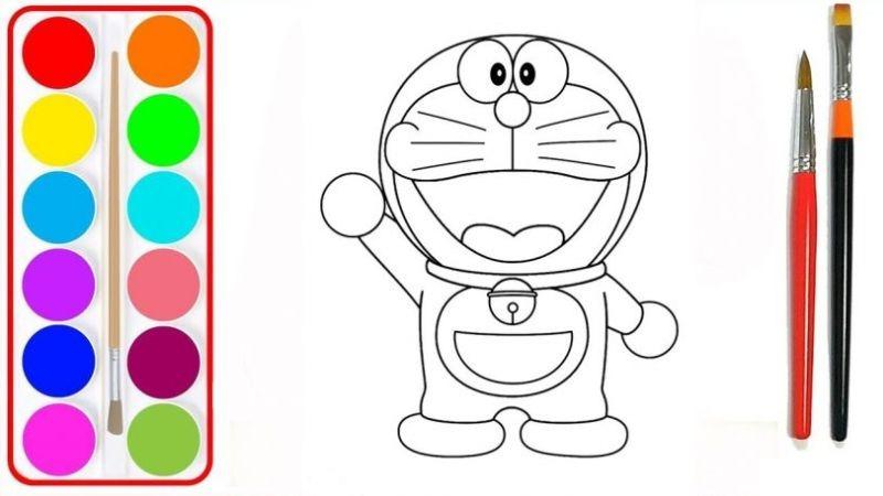 Tranh tô màu Doremon đẹp nhất 2025 | Miễn phí tải và in 4 Mẫu hình Doremon nét đơn giản kèm bảng màu gợi ý, là lựa chọn hoàn hảo cho các bé mới bắt đầu tập tô.